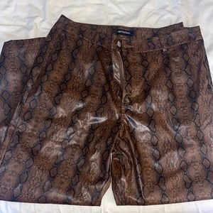 NWB: Snakeskin Leather Pants